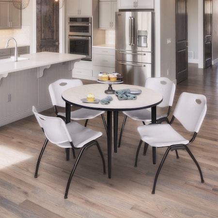 Regency Kahlo Round Table & Chair Sets, 48 W, 48 L, 29 H, Wood, Metal, Plastic Top, Maple TPL48RNDPLBK47GY